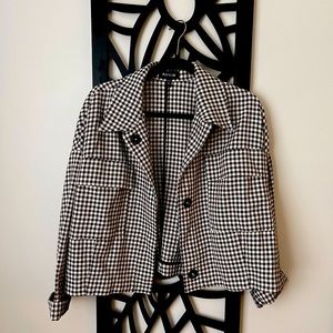 Express cropped button up light jacket